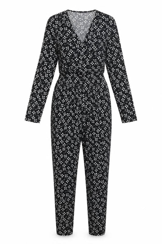 Mr Max Women's Black Floral Jumpsuit M