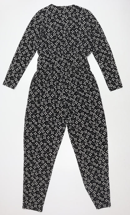 Mr Max Women's Black Floral Jumpsuit M