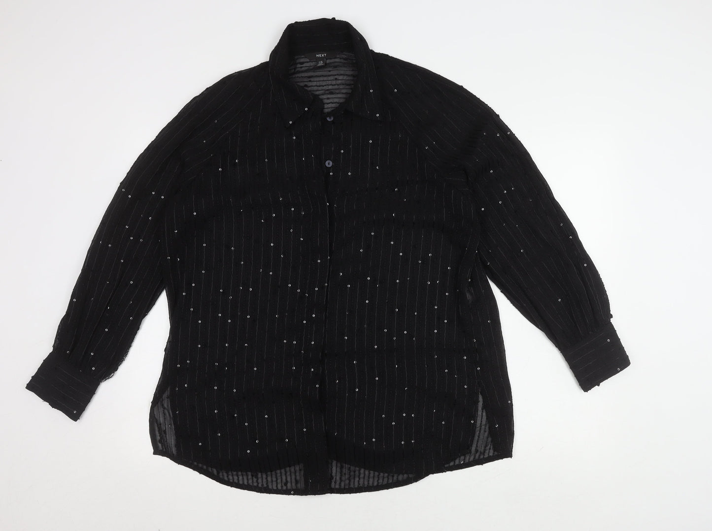 Womens UK Size 12 NEXT Black Basic Blouse
