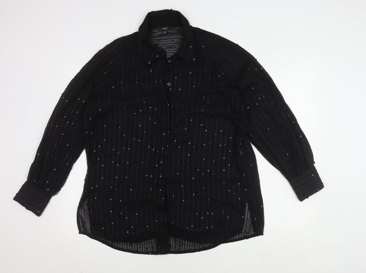 Womens UK Size 12 NEXT Black Basic Blouse