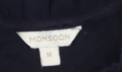 Womens UK Size M Monsoon Black Basic Blouse