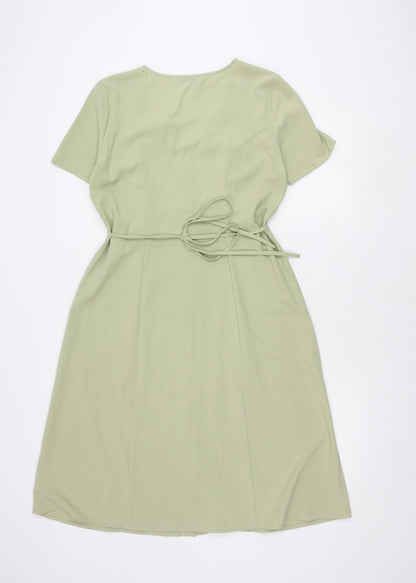 BHS Women's Green Floral Embroidered Dress Size 12