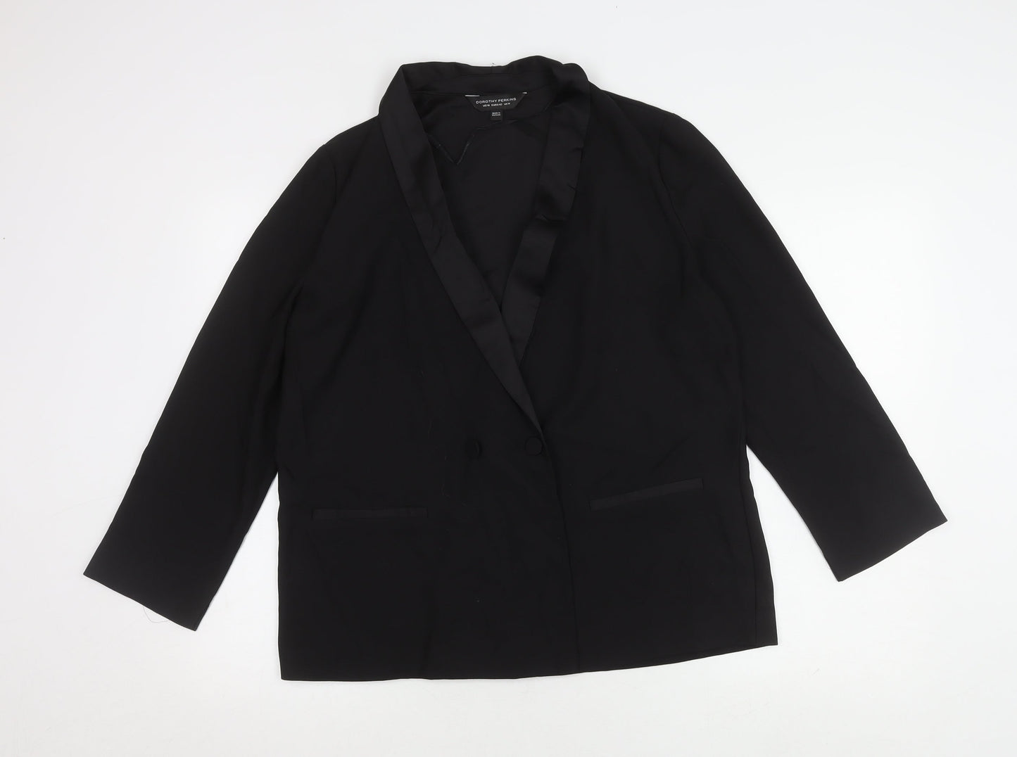 Dorothy Perkins Black Women's Blazer, Shawl Lapel, UK 14, Elegant