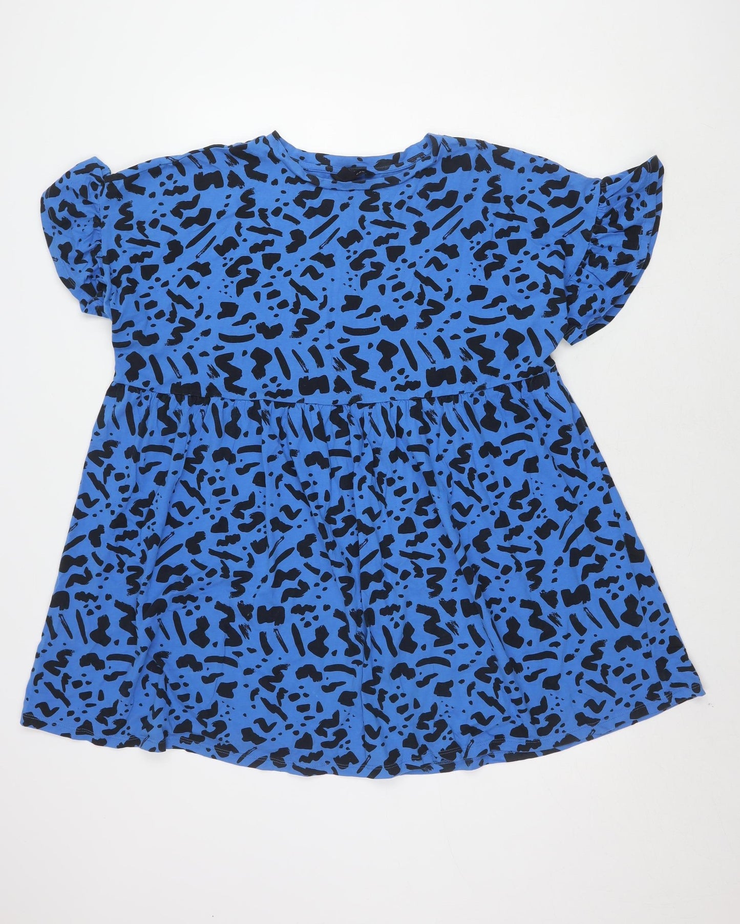 New Look Women's Blue Animal Print Top Size 16