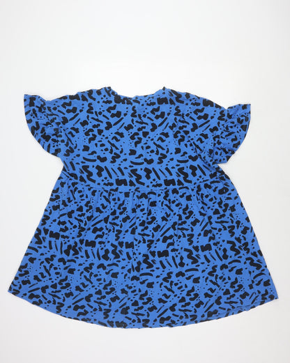 New Look Women's Blue Animal Print Top Size 16