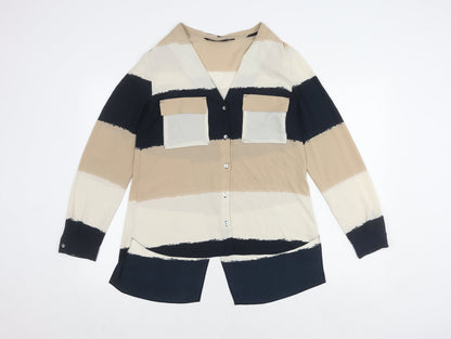 Womens UK Size M Zara Multicoloured Basic Button-Up