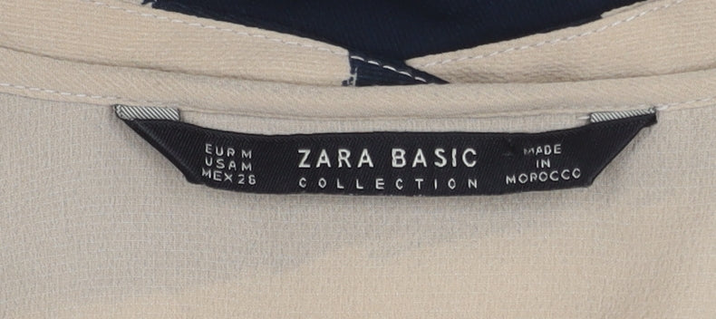 Womens UK Size M Zara Multicoloured Basic Button-Up