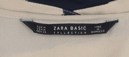 Womens UK Size M Zara Multicoloured Basic Button-Up