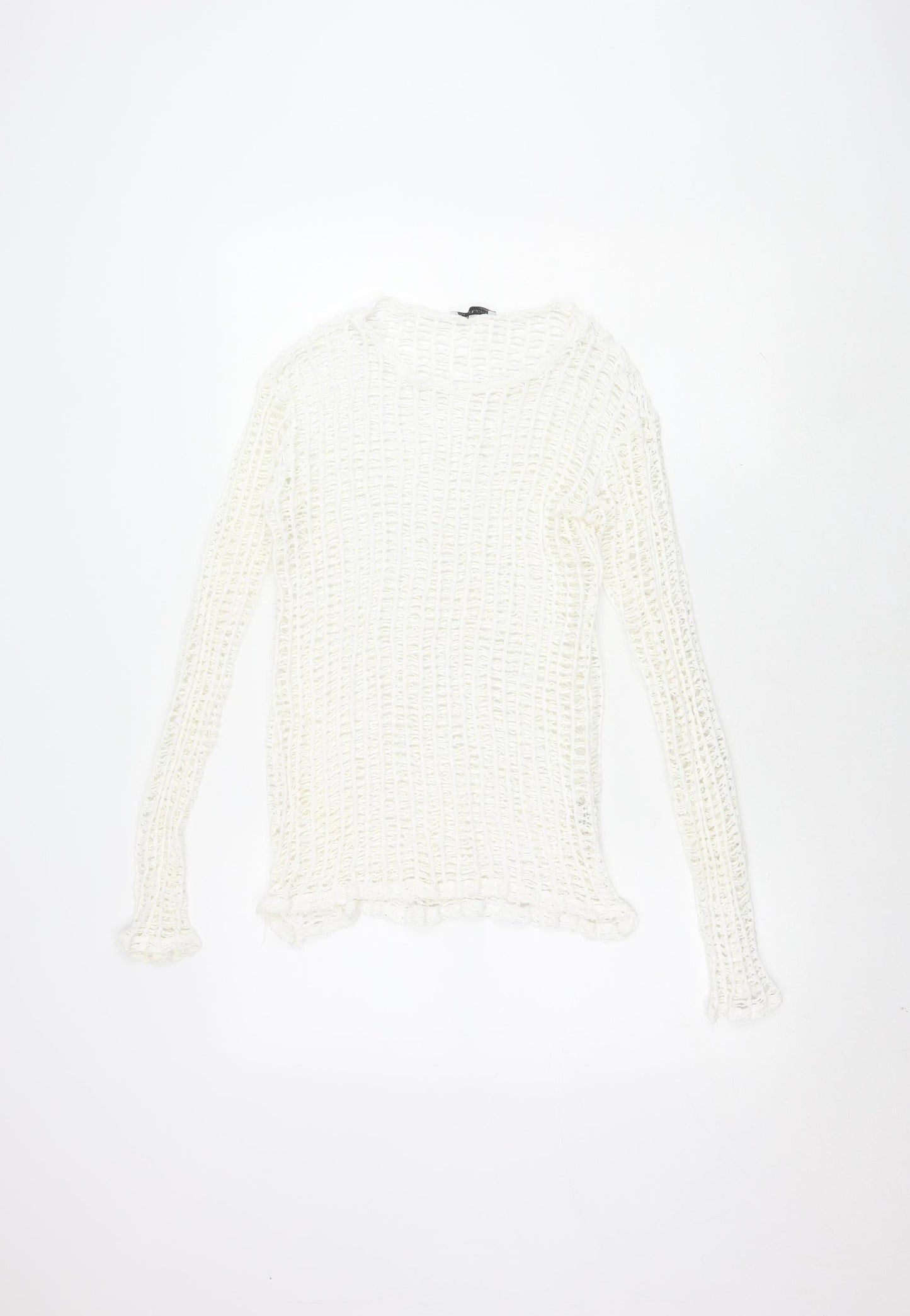 Zara Trafaluc Women's White Crochet Top Size 8