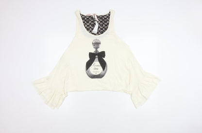 Womens UK Size 8 NEXT Ivory Cropped Blouse
