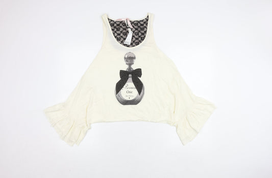 Womens UK Size 8 NEXT Ivory Cropped Blouse