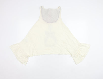 Womens UK Size 8 NEXT Ivory Cropped Blouse