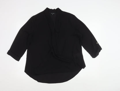 New Look Women's Black Blouse Size 16 with V-Neck