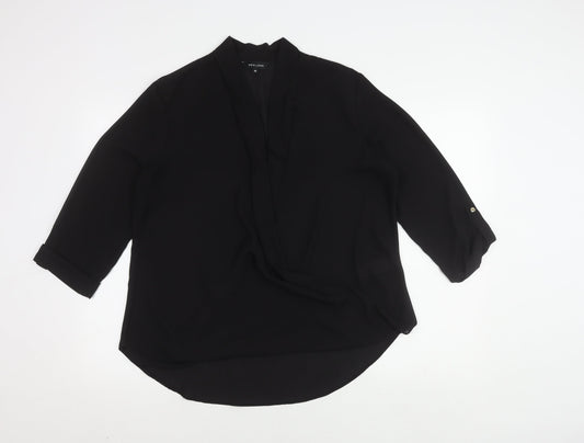 New Look Women's Black Blouse Size 16 with V-Neck