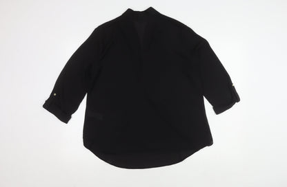 New Look Women's Black Blouse Size 16 with V-Neck