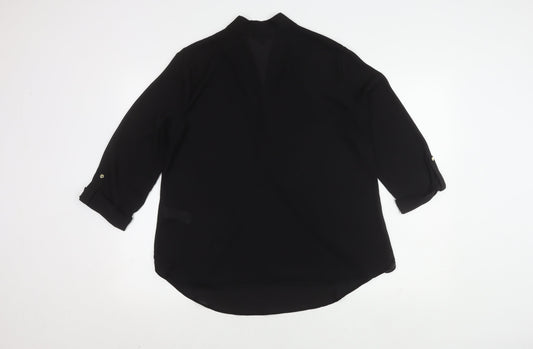 New Look Women's Black Blouse Size 16 with V-Neck