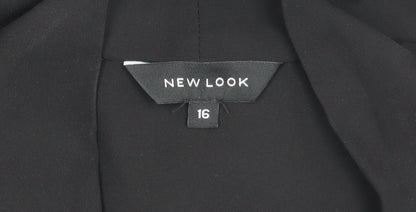 New Look Women's Black Blouse Size 16 with V-Neck