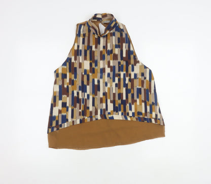 Womens UK Size 10 Zara Multicoloured Basic Blouse
