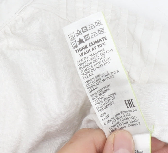 Womens UK Size 10 Marks and Spencer White Basic Blouse