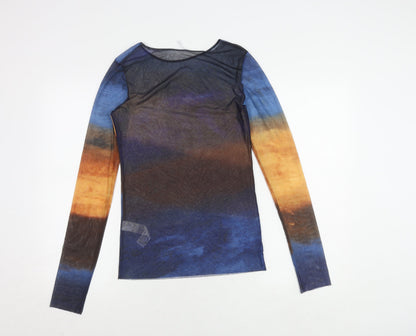 Womens UK Size M Zara Multicoloured Basic Blouse