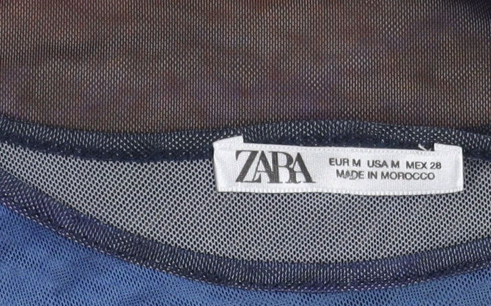 Womens UK Size M Zara Multicoloured Basic Blouse