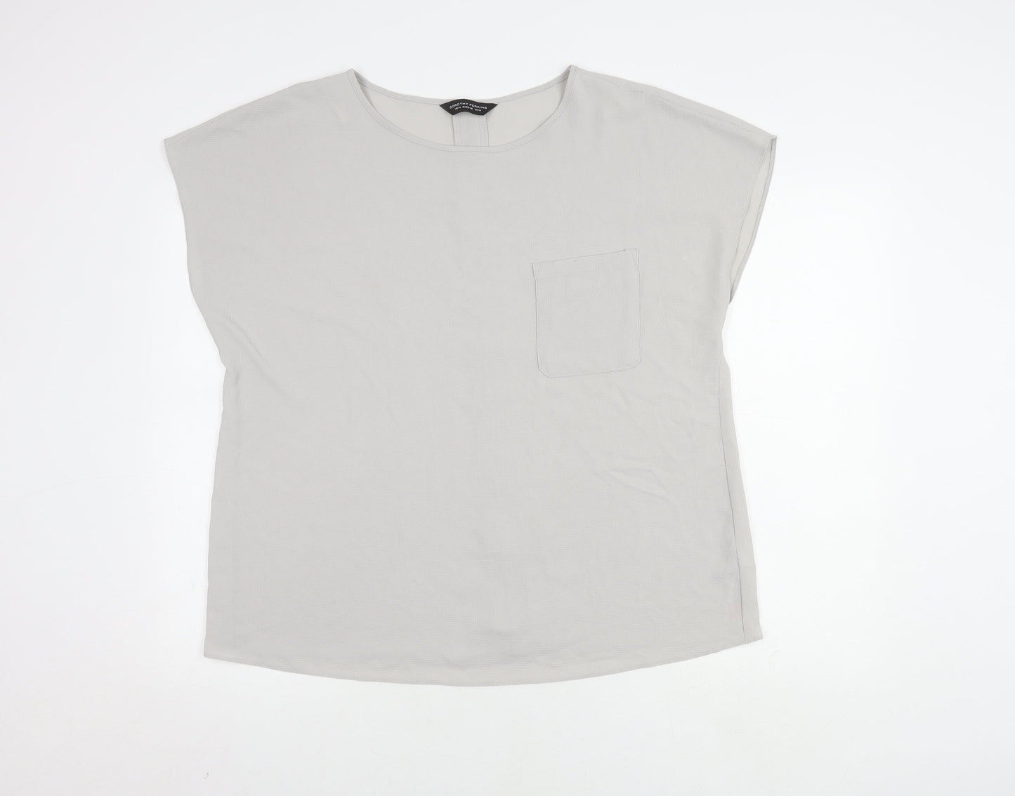 Womens UK Size 18 Dorothy Perkins Grey Basic Blouse