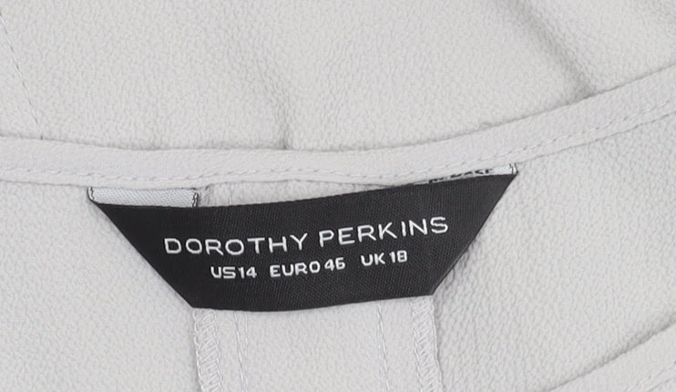 Womens UK Size 18 Dorothy Perkins Grey Basic Blouse