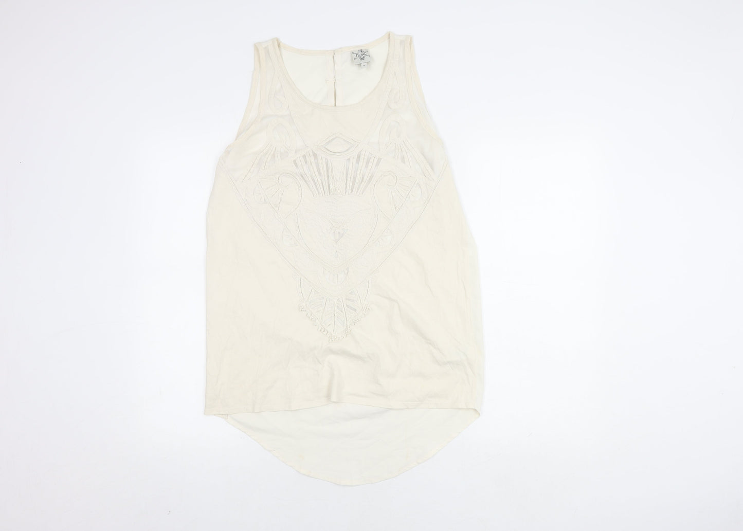 Womens UK Size 8 NEXT Ivory Basic Tank