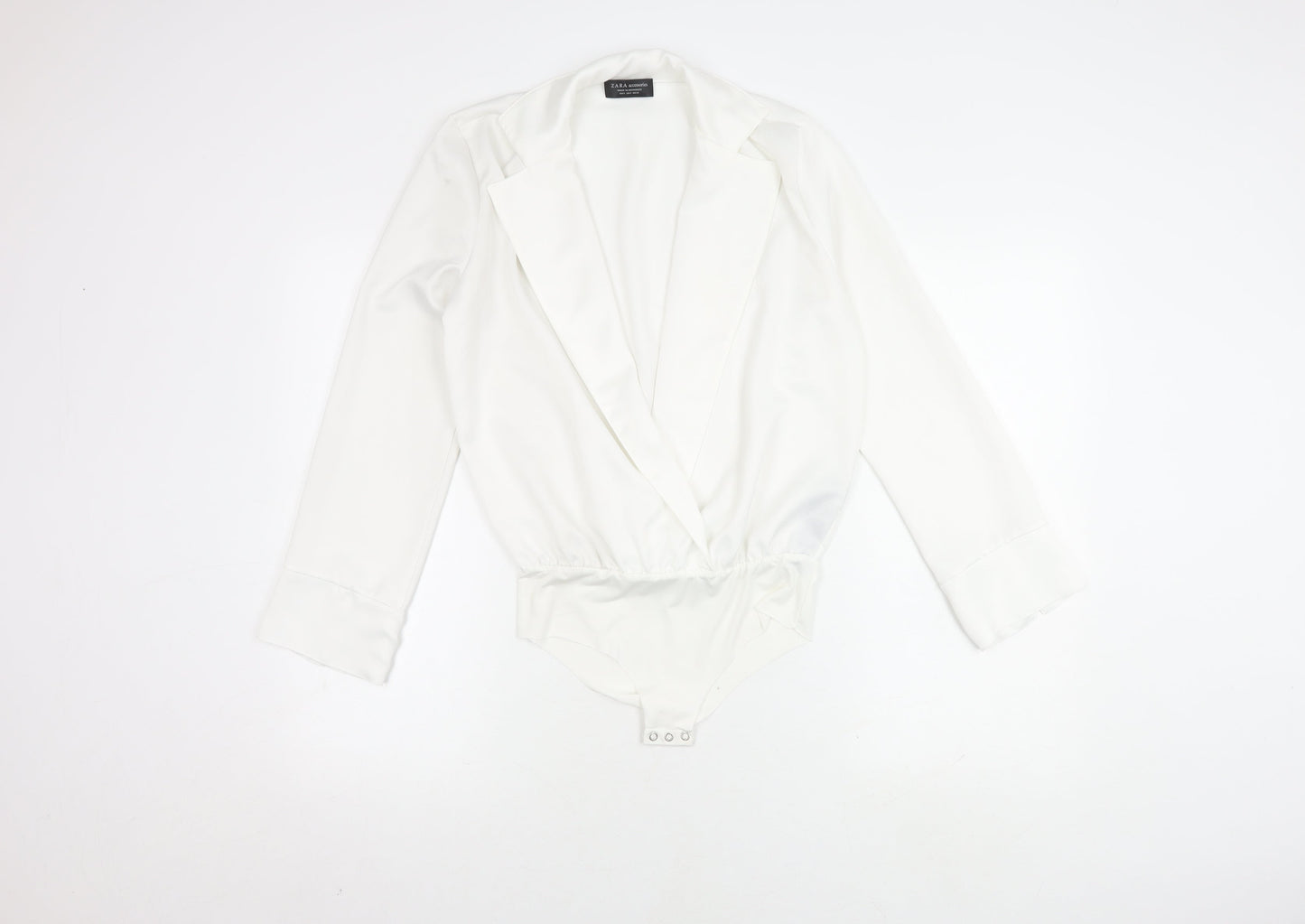 Womens UK Size 8 Zara White Wrap Blouse