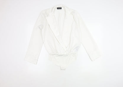 Womens UK Size 8 Zara White Wrap Blouse