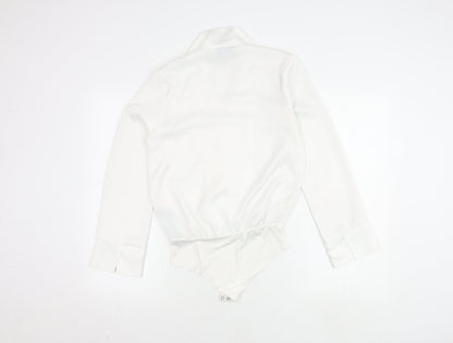 Womens UK Size 8 Zara White Wrap Blouse