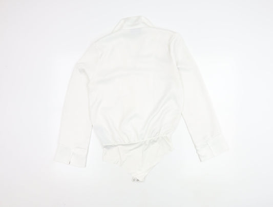 Womens UK Size 8 Zara White Wrap Blouse