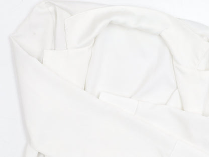 Womens UK Size 8 Zara White Wrap Blouse