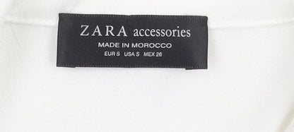 Womens UK Size 8 Zara White Wrap Blouse