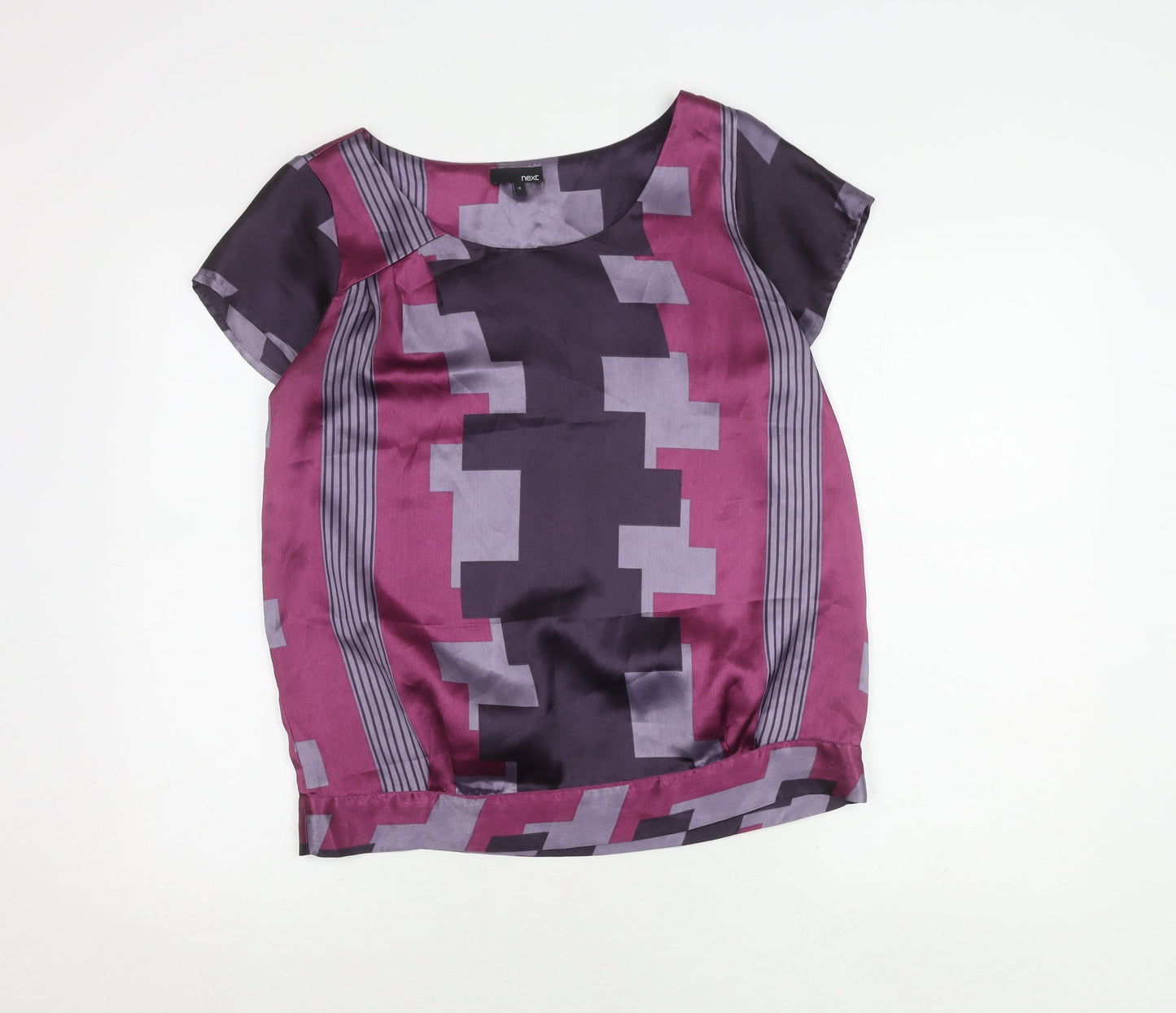 Womens UK Size 12 NEXT Multicoloured Basic Blouse