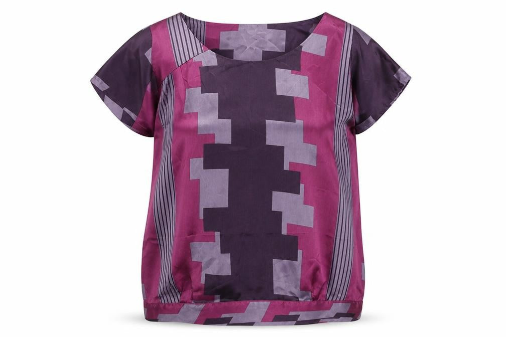 Womens UK Size 12 NEXT Multicoloured Basic Blouse