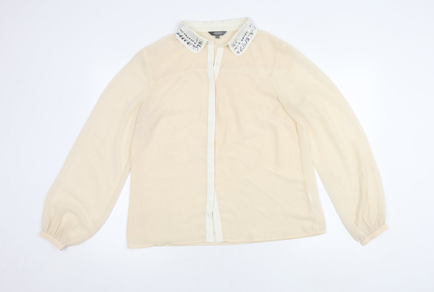 Womens UK Size 14 Limited Collection Beige Basic Blouse