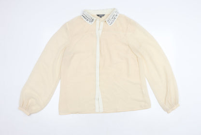 Womens UK Size 14 Limited Collection Beige Basic Blouse