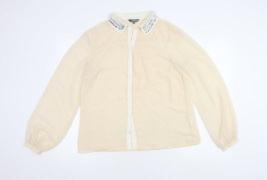 Womens UK Size 14 Limited Collection Beige Basic Blouse