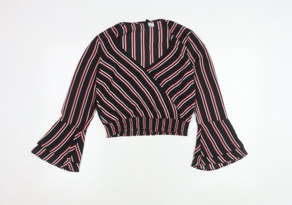 Womens UK Size 6 H&M Multicoloured Wrap Blouse