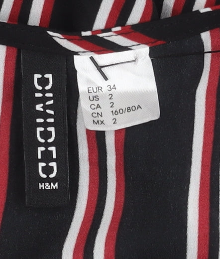 Womens UK Size 6 H&M Multicoloured Wrap Blouse