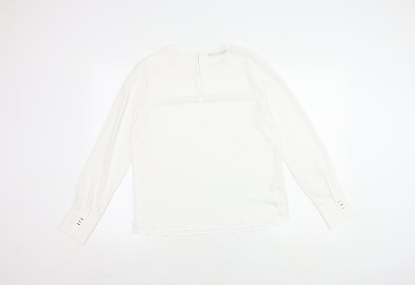 Womens UK Size S Mango White Basic T-Shirt