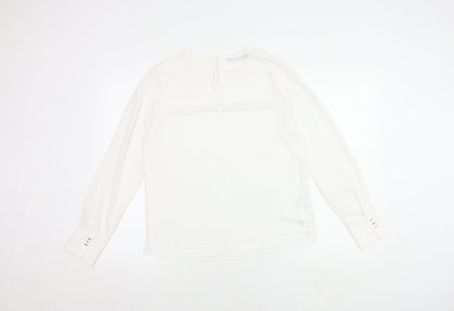 Womens UK Size S Mango White Basic T-Shirt