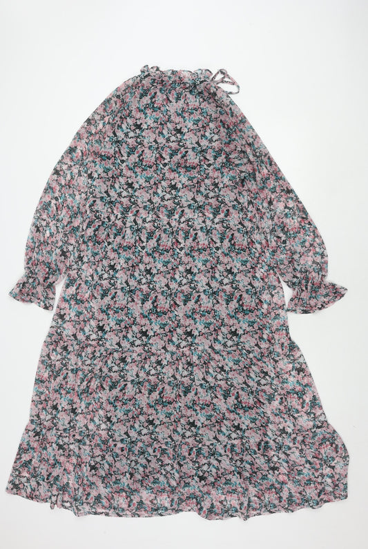 Pull&Bear Women's Floral Multicoloured Dress Size 8