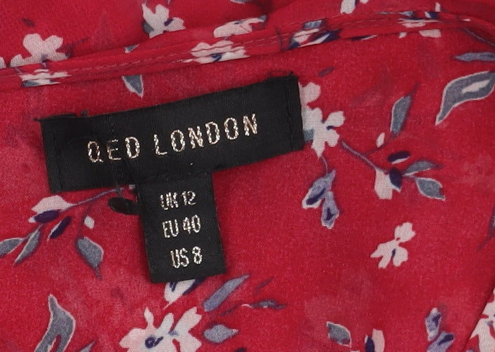 Womens UK Size 12 QED London Red Blouse
