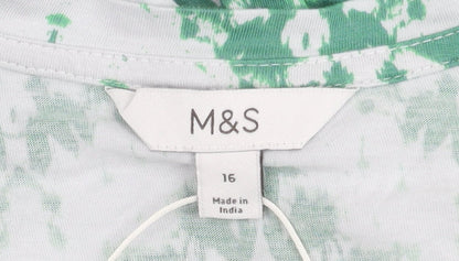 Womens UK Size 16 Marks and Spencer Green Basic T-Shirt