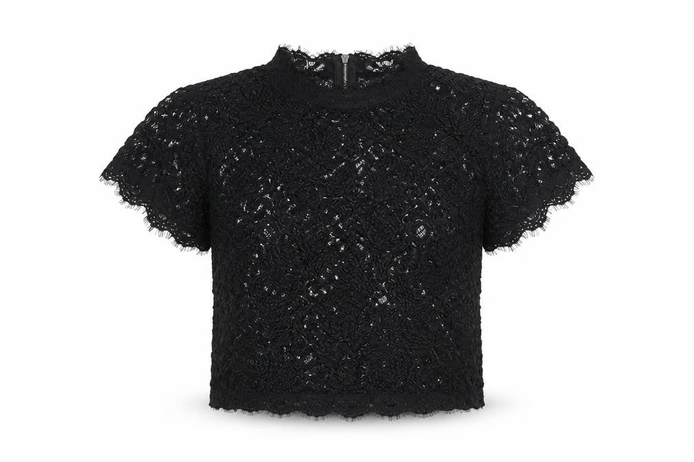 Womens UK Size XS Zara Black Cropped Blouse