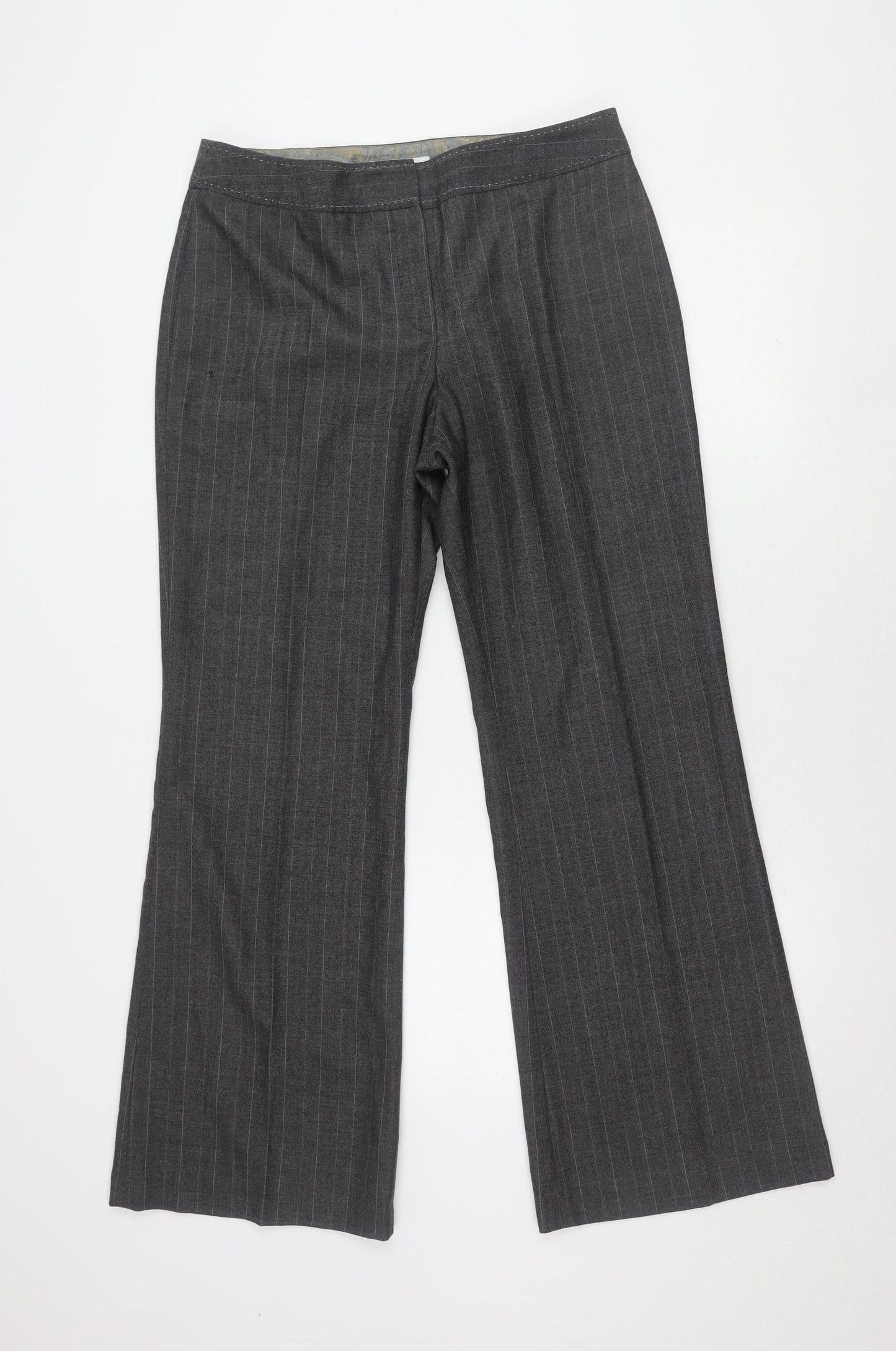 Womens UK Size 14 NEXT Regular Fit Dress Pants Grey Trousers