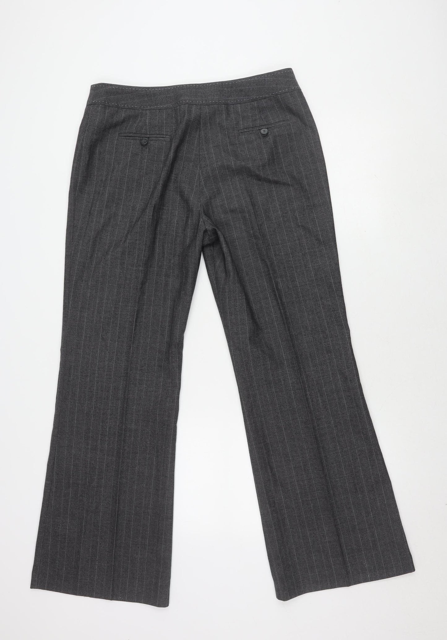 Womens UK Size 14 NEXT Regular Fit Dress Pants Grey Trousers