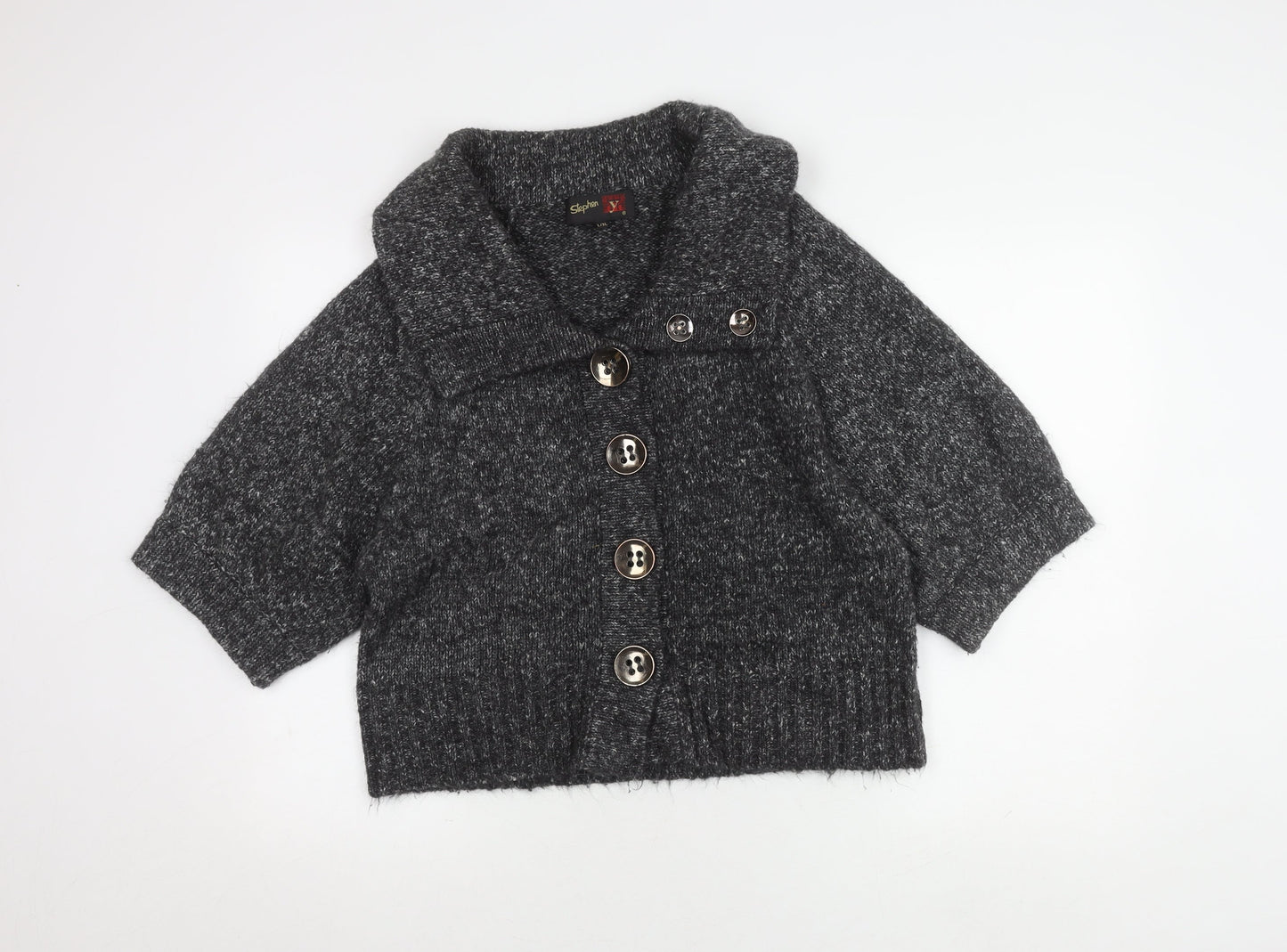 Womens UK Size LXL Stephen Y Grey Cardigan Jumper